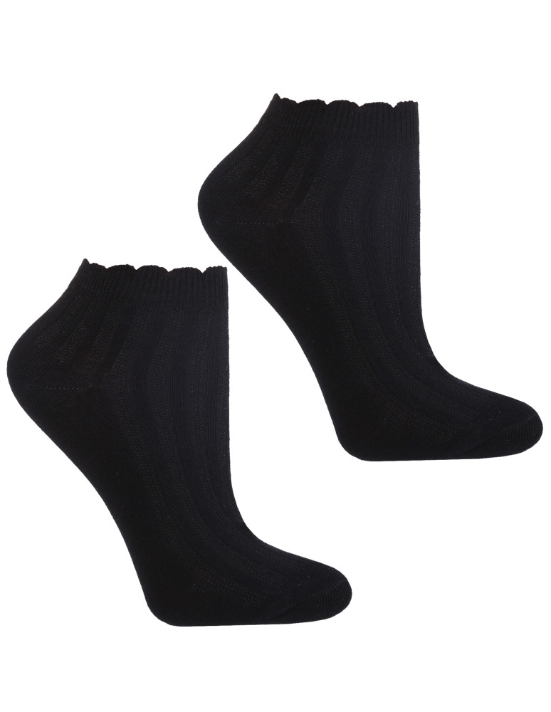 Stopki klasyczne - Skarpetki stopki damskie z haftem i falbanką 3-pak WIELOKOLOROWY  - produkt moraj.pl 4