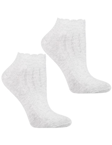 Skarpetki stopki damskie z haftem i falbanką 3-pak  - produkt 2