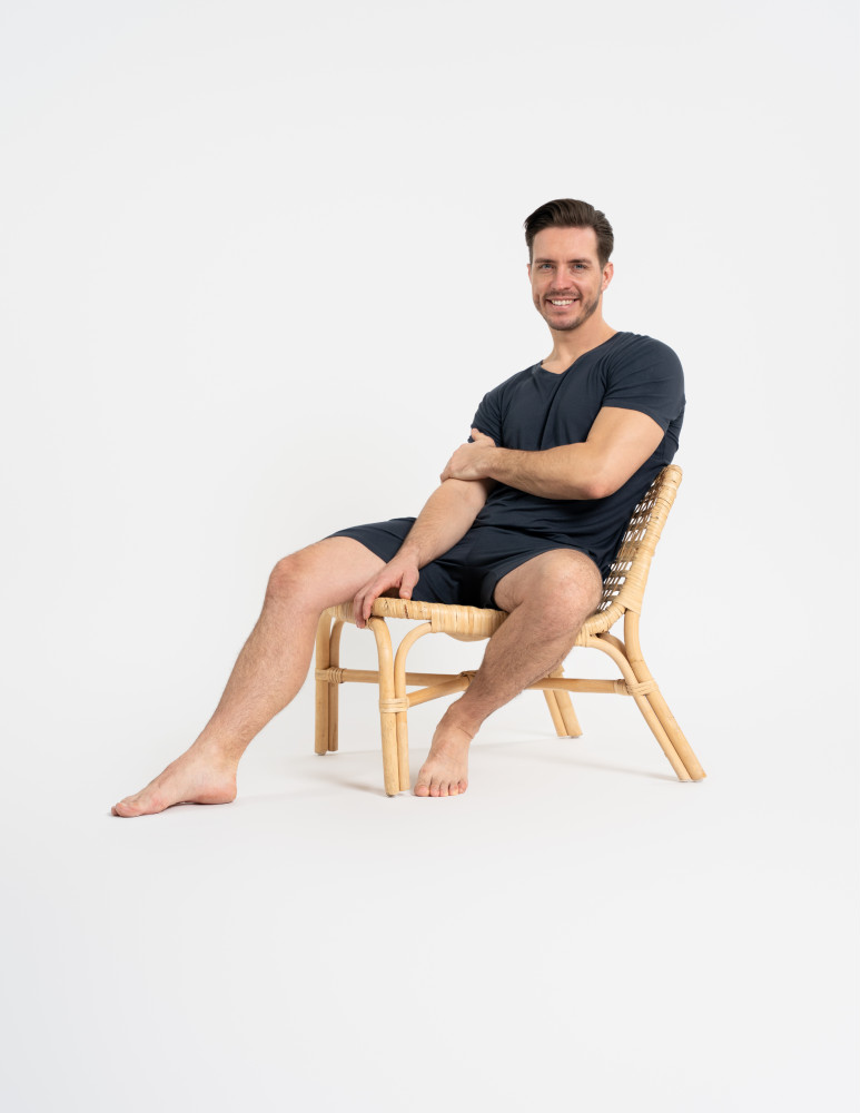 Piżamy z krótkim rękawem - Męska piżama bambusowa z krótkim rękawem i szortami GRAFIT - produkt moraj.pl 8