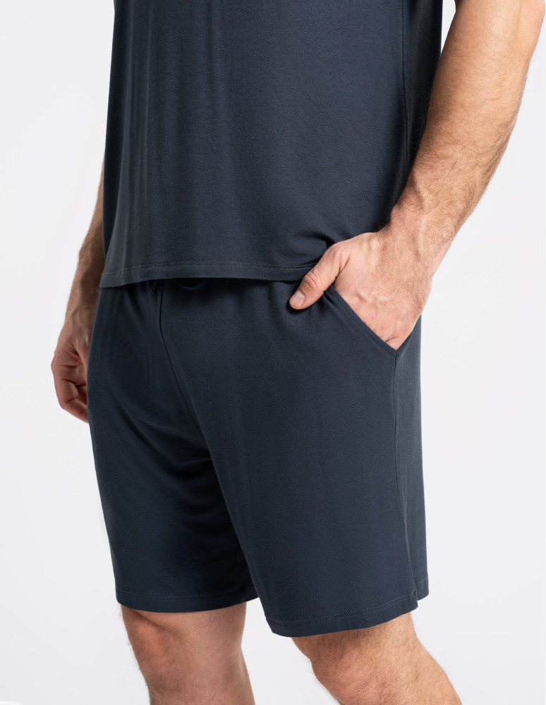 Piżamy z krótkim rękawem - Męska piżama bambusowa z krótkim rękawem i szortami GRAFIT - produkt moraj.pl 9