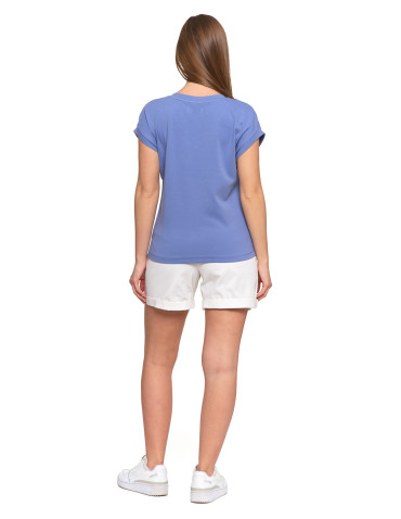 Koszulki i T-shirty - Bluzka damska bawełniana o luźnym fasonie NIEBIESKI - produkt 5