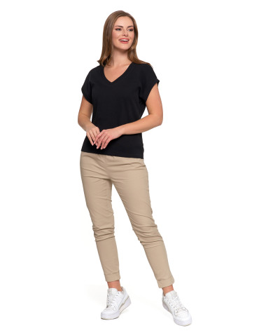 Koszulki i T-shirty - Bluzka damska bawełniana o luźnym fasonie CZARNY - produkt 4