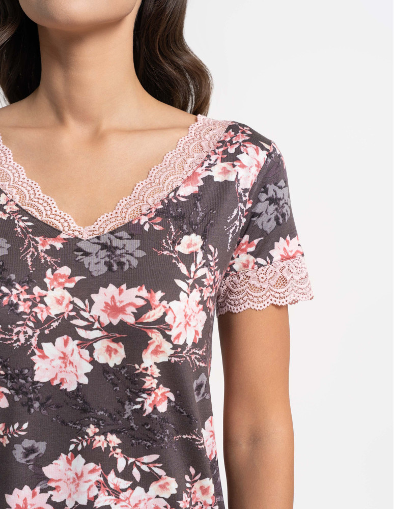 Piżamy z krótkim rękawem - Piżama damska krótki rękaw wiskozowa z koronką WZÓR 1  - produkt moraj.pl 5