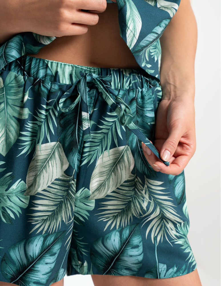 Piżamy z krótkim rękawem - Piżama damska rozpinana z wiskozy krótki rękaw WZÓR 1  - produkt moraj.pl 3