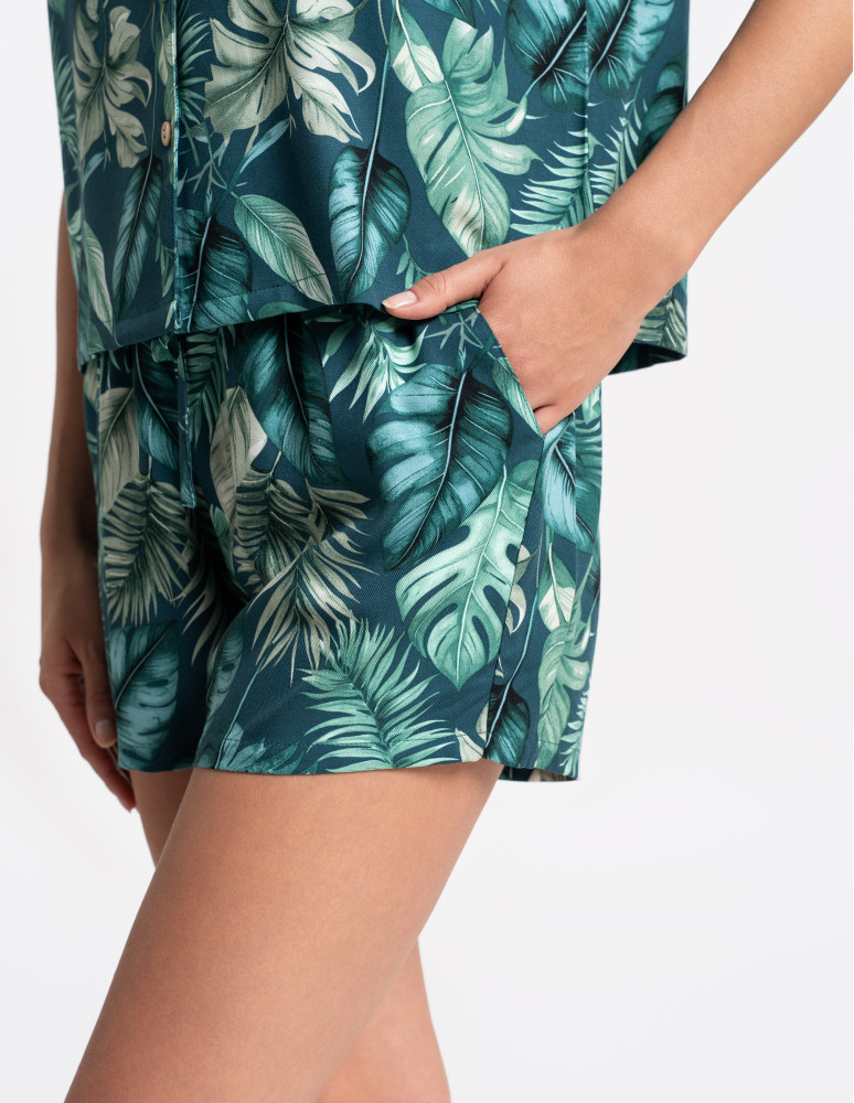 Piżamy z krótkim rękawem - Piżama damska rozpinana z wiskozy krótki rękaw WZÓR 1  - produkt moraj.pl 9