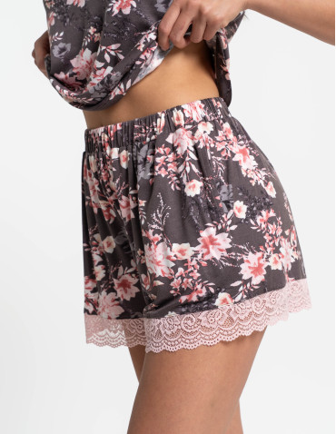 Piżamy z krótkim rękawem - Piżama damska krótki rękaw wiskozowa z koronką WZÓR 1 - produkt 13