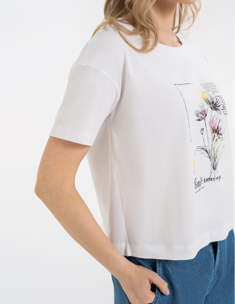 Koszulki z krótkim rękawem - Koszulka damska bawełniana z krótkim rękawem i nadrukiem WZÓR 2  - produkt moraj.pl 7