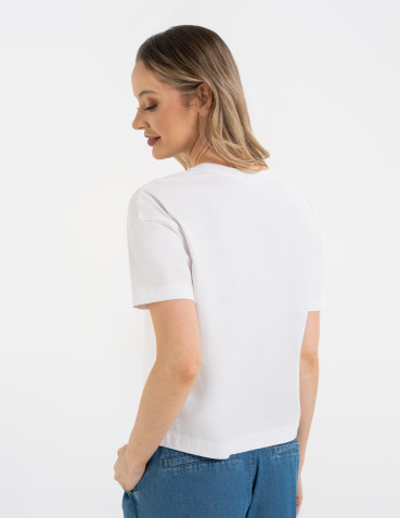 Koszulki z krótkim rękawem - Koszulka damska bawełniana z krótkim rękawem i nadrukiem WZÓR 2 - produkt 5