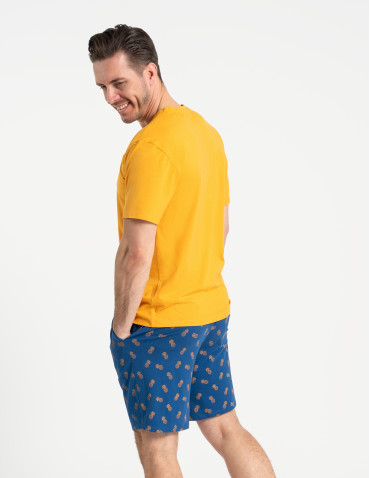 Piżamy z krótkim rękawem - Piżama męska z krótkim rękawem i szortami ananas POMARAŃCZOWY - produkt 4