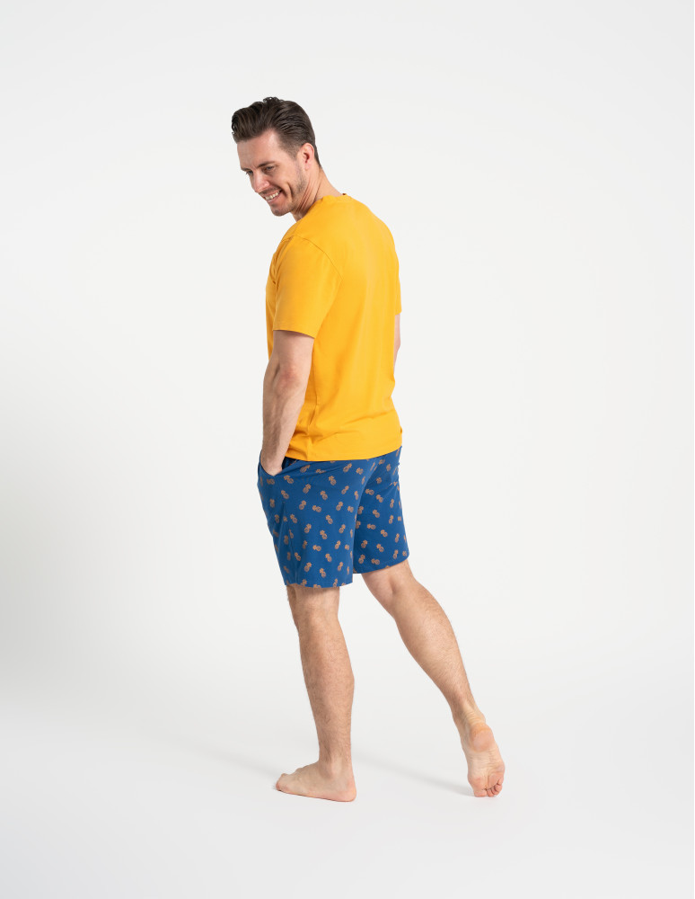 Piżamy z krótkim rękawem - Piżama męska z krótkim rękawem i szortami ananas POMARAŃCZOWY  - produkt moraj.pl 8