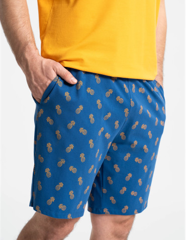 Piżamy z krótkim rękawem - Piżama męska z krótkim rękawem i szortami ananas POMARAŃCZOWY - produkt 10