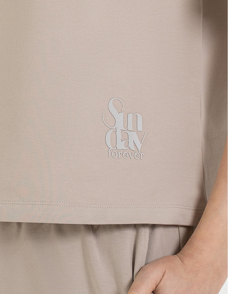 Koszulki z krótkim rękawem - T-shirt damski o luźnym kroju z napisami SZARY  - produkt moraj.pl 3