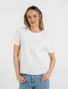 T-shirt damski bawełniany gładki o klasycznym kroju BIAŁY