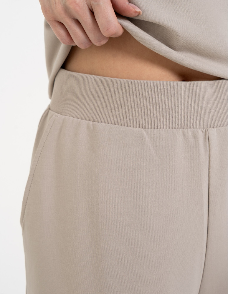 Spodnie dresowe - Spodnie damskie dresowe bawełniane z wysokim stanem SZARY  - produkt moraj.pl 4