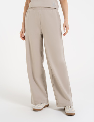 Spodnie dresowe - Spodnie damskie dresowe bawełniane z wysokim stanem SZARY - produkt 6