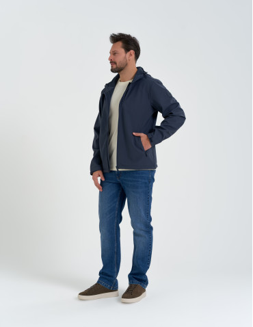 Kurtki przejściowe - Męska kurtka przejściowa softshell przeciwdeszczowy SZARY - produkt 5