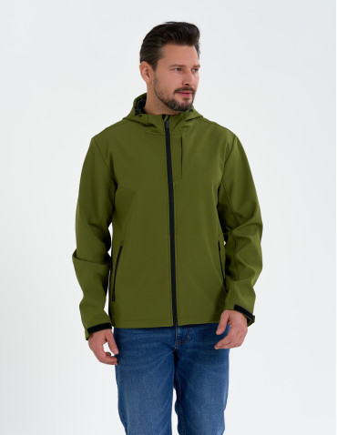 Kurtki przejściowe - Męska kurtka przejściowa softshell przeciwdeszczowy KHAKI - produkt 11