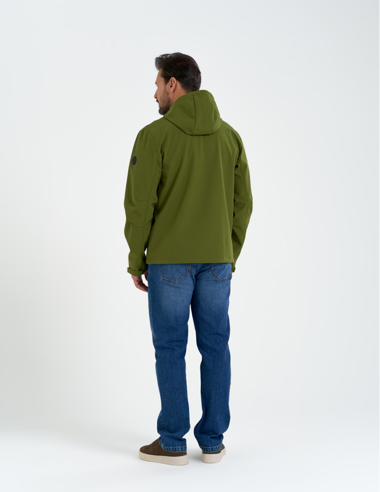 Kurtki przejściowe - Męska kurtka przejściowa softshell przeciwdeszczowy KHAKI  - produkt moraj.pl 16