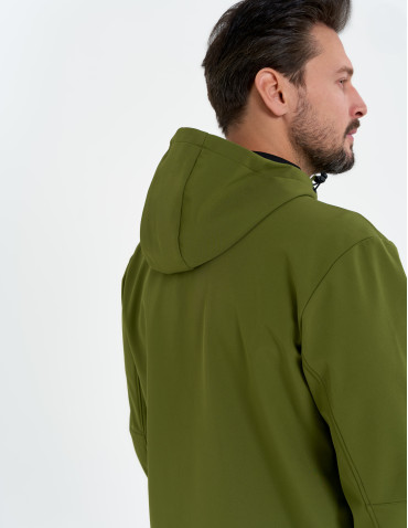 Kurtki przejściowe - Męska kurtka przejściowa softshell przeciwdeszczowy KHAKI - produkt 17