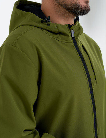 Kurtki przejściowe - Męska kurtka przejściowa softshell przeciwdeszczowy KHAKI - produkt 9