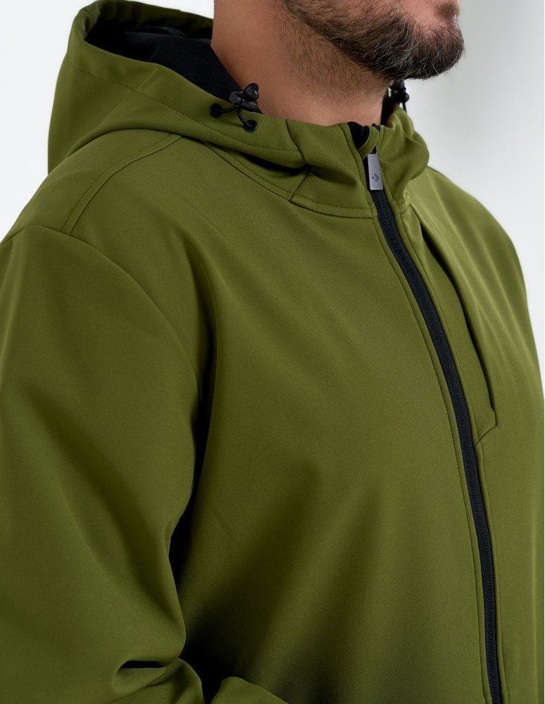 Kurtki przejściowe - Męska kurtka przejściowa softshell przeciwdeszczowy KHAKI  - produkt moraj.pl 9