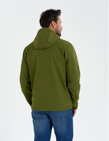 Męska kurtka przejściowa softshell przeciwdeszczowy - KHAKI  - produkt 2