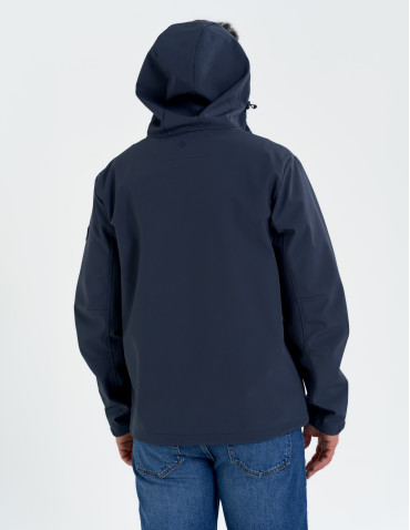 Męska kurtka przejściowa softshell przeciwdeszczowy - SZARY  - produkt 2