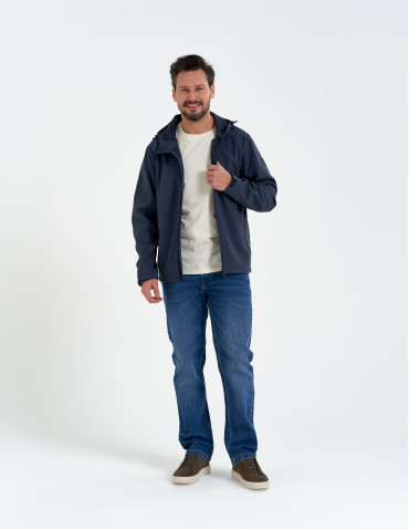 Kurtki przejściowe - Męska kurtka przejściowa softshell przeciwdeszczowy SZARY - produkt 8