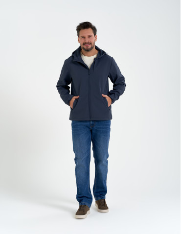 Kurtki przejściowe - Męska kurtka przejściowa softshell przeciwdeszczowy SZARY - produkt 9