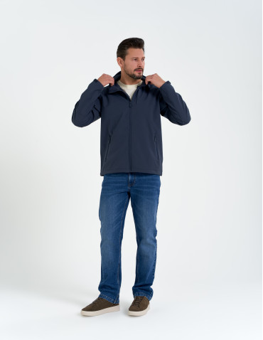 Kurtki przejściowe - Męska kurtka przejściowa softshell przeciwdeszczowy SZARY - produkt 10