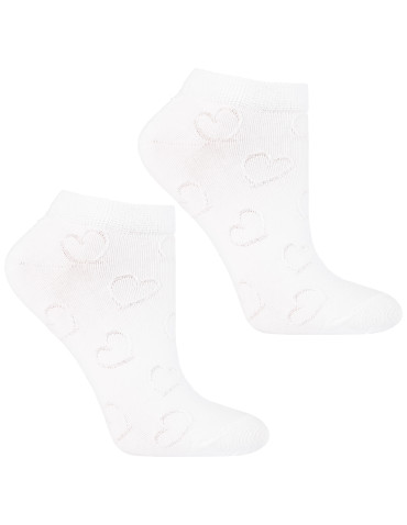 Stopki klasyczne - Skarpetki damskie stopki klasyczne w serca ażurowe 3-pak WIELOKOLOROWY - produkt 3