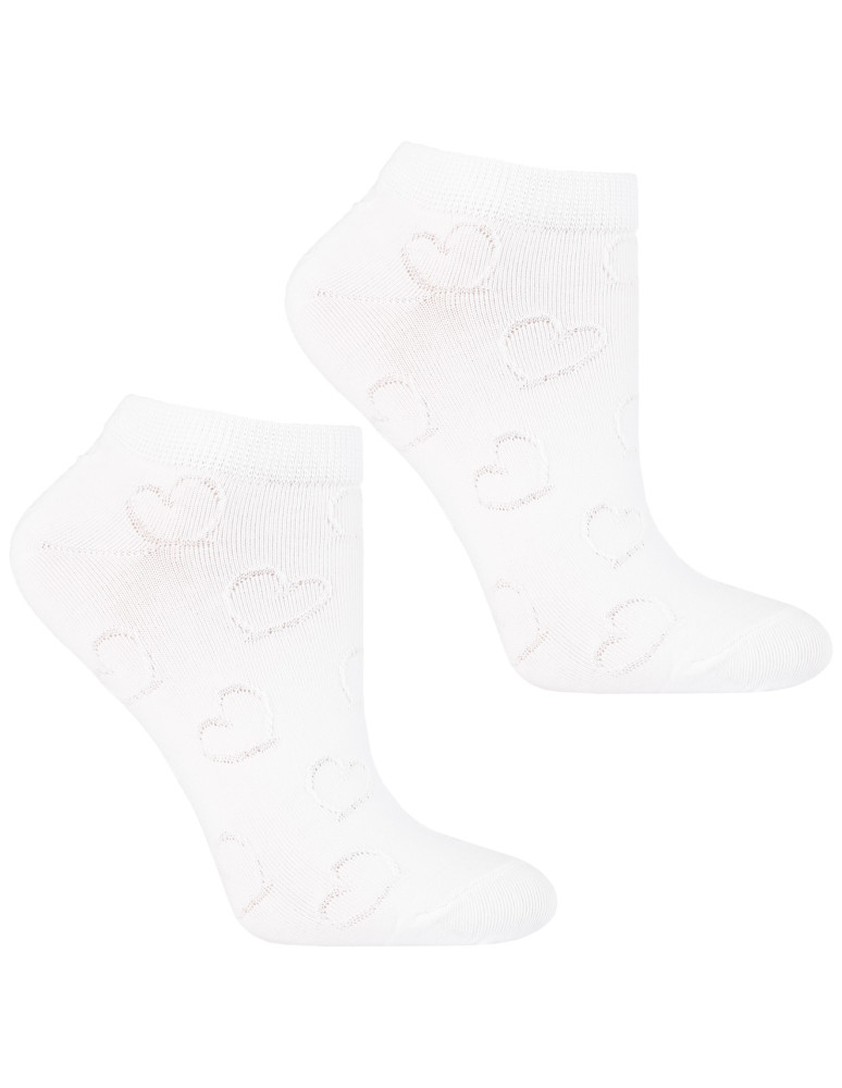 Stopki klasyczne - Skarpetki damskie stopki klasyczne w serca ażurowe 3-pak WIELOKOLOROWY  - produkt moraj.pl 3