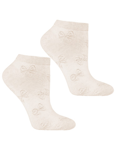 Skarpetki damskie stopki klasyczne w serca ażurowe 3-pak - WIELOKOLOROWY - produkt 2