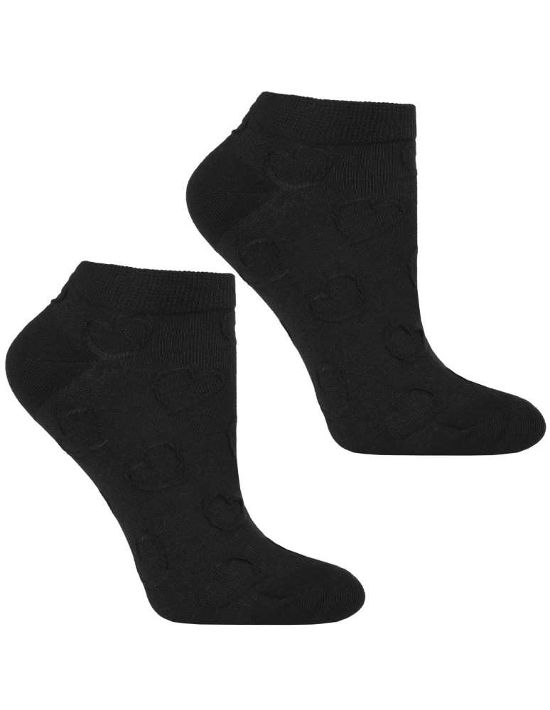 Stopki klasyczne - Skarpetki damskie stopki klasyczne w serca ażurowe 3-pak WIELOKOLOROWY  - produkt moraj.pl 4