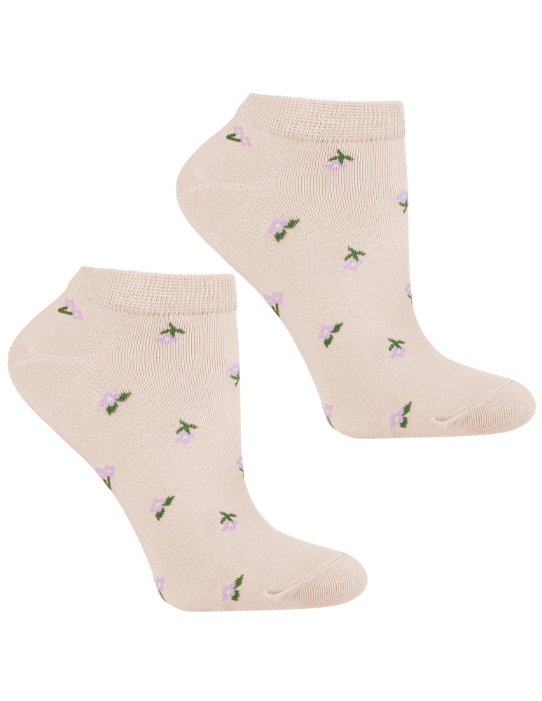 Stopki klasyczne - Skarpetki damskie stopki w drobne kwiatki 3-pak WIELOKOLOROWY  - produkt moraj.pl 3