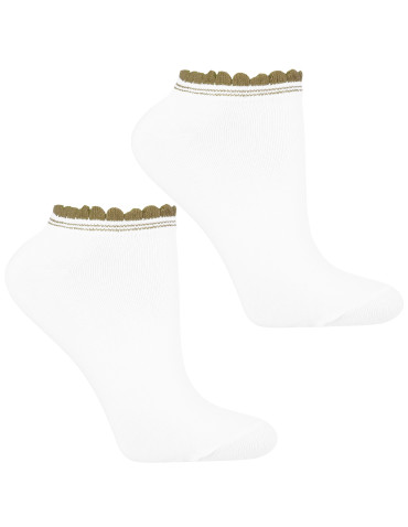 Skarpetki damskie stopki z falbanką 3-pak - WIELOKOLOROWY - produkt 2