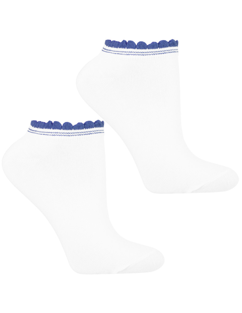 Stopki klasyczne - Skarpetki damskie stopki z falbanką 3-pak WIELOKOLOROWY  - produkt moraj.pl 3