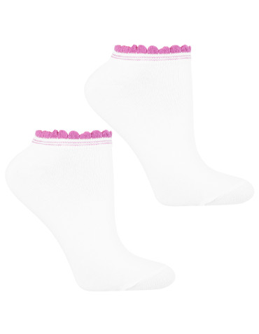 Stopki klasyczne - Skarpetki damskie stopki z falbanką 3-pak WIELOKOLOROWY - produkt 4