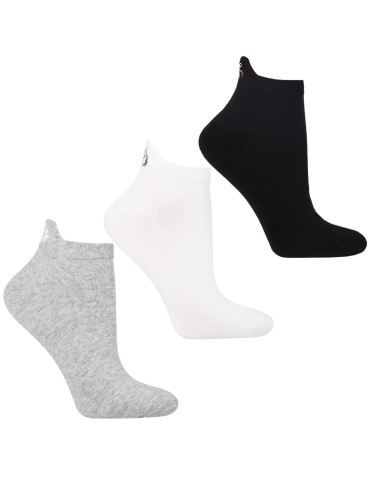 Stopki klasyczne - Skarpetki damskie stopki z zapiętką i haftem 3-pak WIELOKOLOROWY - produkt 5