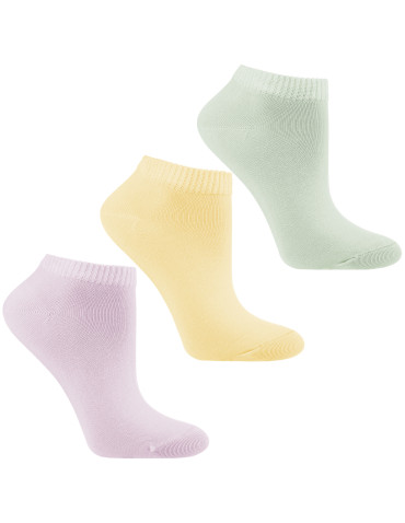 Skarpetki damskie stopki bawełniane z lyocellu 3-pak - WIELOKOLOROWY