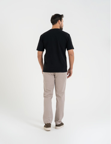 Koszulki i Tank Topy - Koszulka męska t-shirt z bawełny czesanej CZARNY - produkt 6