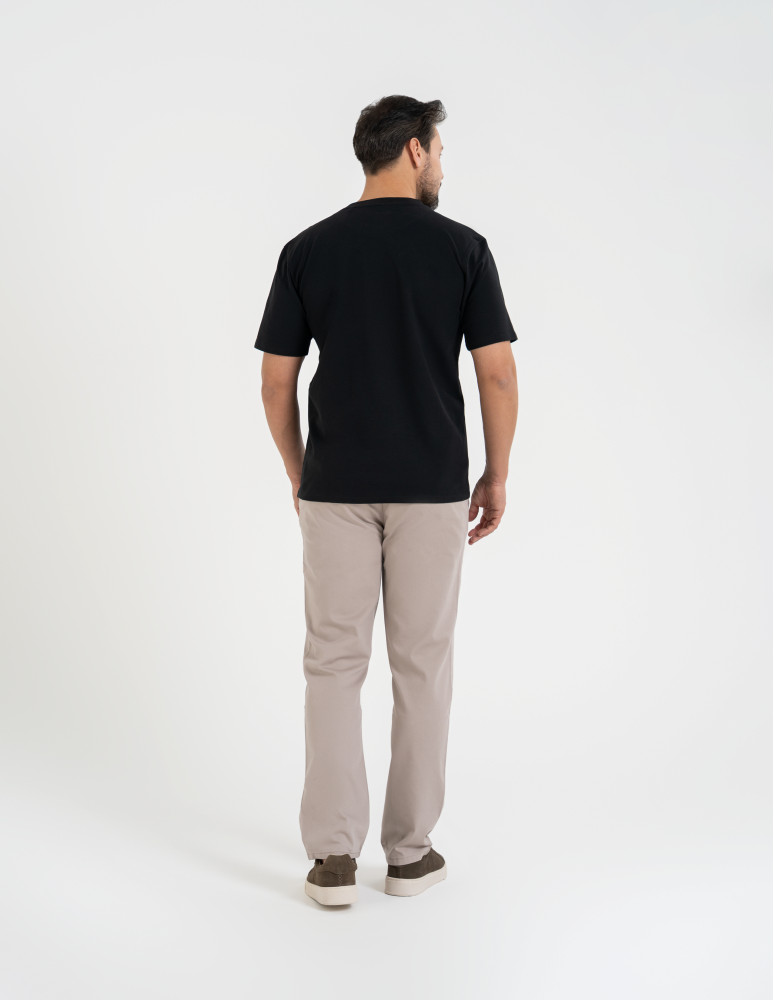 Koszulki i Tank Topy - Koszulka męska t-shirt z bawełny czesanej CZARNY  - produkt moraj.pl 6