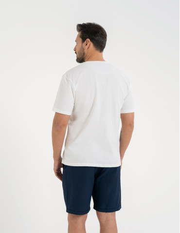 Koszulki z krótkim rękawem - Koszulka męska t-shirt z bawełny czesanej BIAŁY - produkt 4