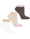 Skarpetki damskie stopki z błyszczącym ściągaczem 3-pak WIELOKOLOROWY