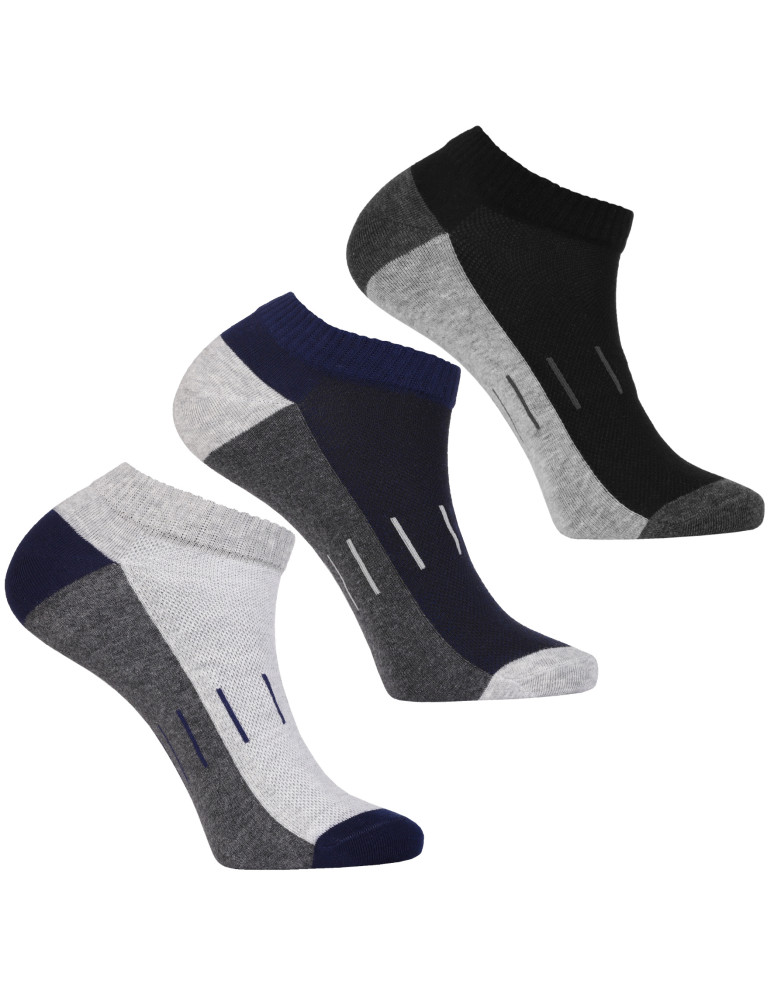 Stopki klasyczne - Skarpety męskie stopki ze wzmocnieniem 3-pak WIELOKOLOROWY - produkt moraj.pl 1