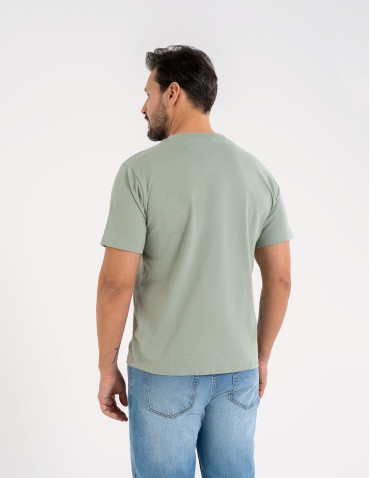 Koszulki i Tank Topy - T-shirt męski bawełniany z nadrukiem ZIELONY - produkt 4