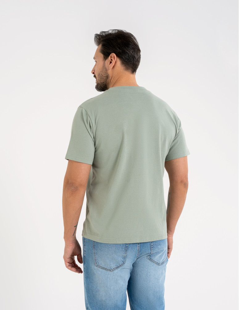 Koszulki i Tank Topy - T-shirt męski bawełniany z nadrukiem ZIELONY - produkt moraj.pl 4