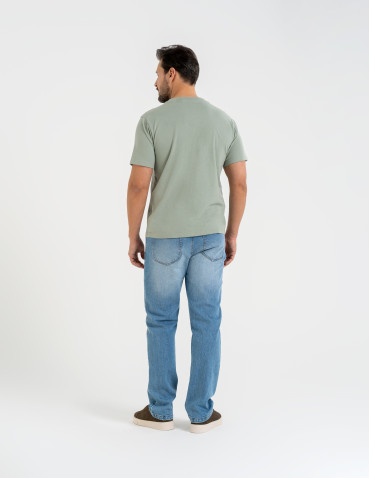 Koszulki i Tank Topy - T-shirt męski bawełniany z nadrukiem ZIELONY - produkt 7