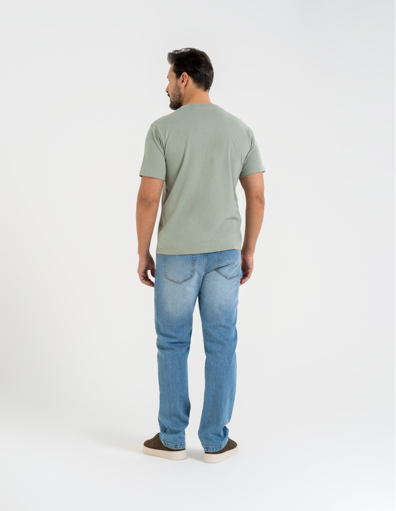 Koszulki i Tank Topy - T-shirt męski bawełniany z nadrukiem ZIELONY - produkt moraj.pl 7