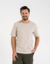 Koszulka męska t-shirt z bawełny czesanej BEŻOWY